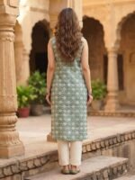Women’s Floral Printed Cotton Straight Kurti – Half & Full Sleeves - Image 2