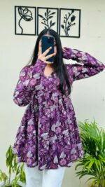 Product Name: Women’s Floral Printed Rayon Top - Image 3