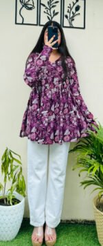 Product Name: Women’s Floral Printed Rayon Top - Image 2