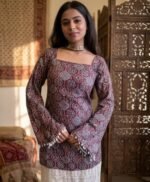 Product Name: Women Printed Short Kurta – Red Ethnic Print