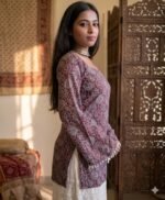 Product Name: Women Printed Short Kurta – Red Ethnic Print - Image 5