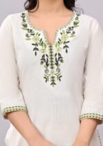 Women Cotton Flex Embroidered Suit Set with Dupatta - Image 4