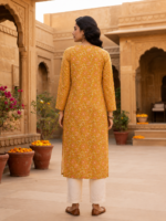 Women’s Floral Printed Cotton Straight Kurti – Half & Full Sleeves - Image 5