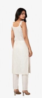 White sleeveless kurta pajama Shopva - Image 7