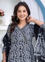 Black White Printed Kurta Pant Dupatta Set for Women | ShopVa - Image 2