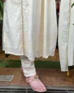 Women's off-white floral embroidered suit set with matching pants and dupatta ShopVa - Image 3